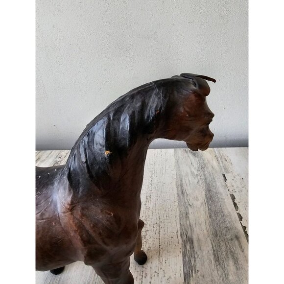 Vintage leather horse decor equestrian‎ huntsman stallion - Picture 8 of 10